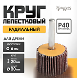 Круг лепестковый радиальный ТУНДРА, 30×20×6 мм, Р40 5162348