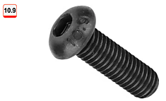 Винт ISO 7380-1 M 5x40 10.9 с полукруглой головкой и внутренним шестигранником R+