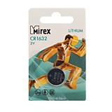 Батарейка литиевая Mirex, CR1632-1BL, 3В, блистер-------------