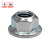 DIN 6927 Гайка М 5 самостопорящаяся цельнометаллическая с фланцем кл.8 zinc plated R