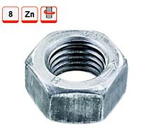 DIN934 Гайки Левая резьба шестигранные 