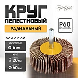Круг лепестковый радиальный 60х20х6мм P60 TUNDRA 1875463 Круг лепестковый радиальный 60х20х6мм P60 TUNDRA 1875463