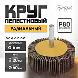 Круг лепестковый радиальный 60х20х6мм P80 TUNDRA 1875464 Круг лепестковый радиальный 60х20х6мм P80 TUNDRA 1875464
