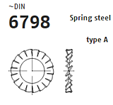 DIN6798 Шайба стопорная зубчатая D 25x38x1.6 type A spring steel R